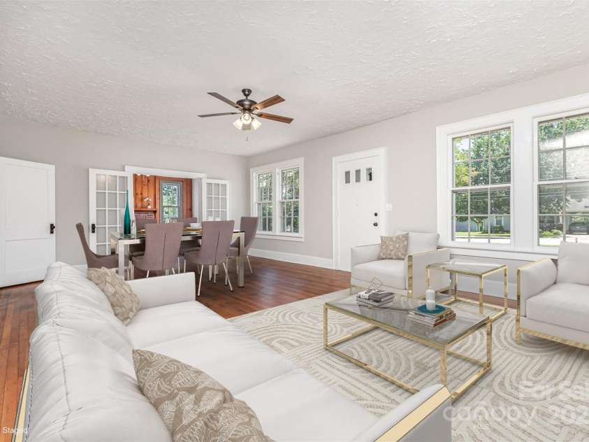 309 Main Street, Lattimore, NC 28089.  MLS# CAR4273579, YatesRealty ID 33835. Living Room View 1 (virtually staged)