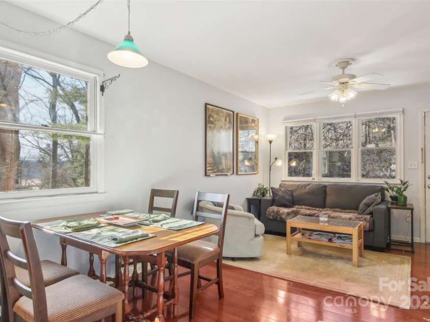 224 Beverly Road, Asheville, NC 28805.  MLS# CAR4278011, YatesRealty ID 33837. Dining area to Living Area