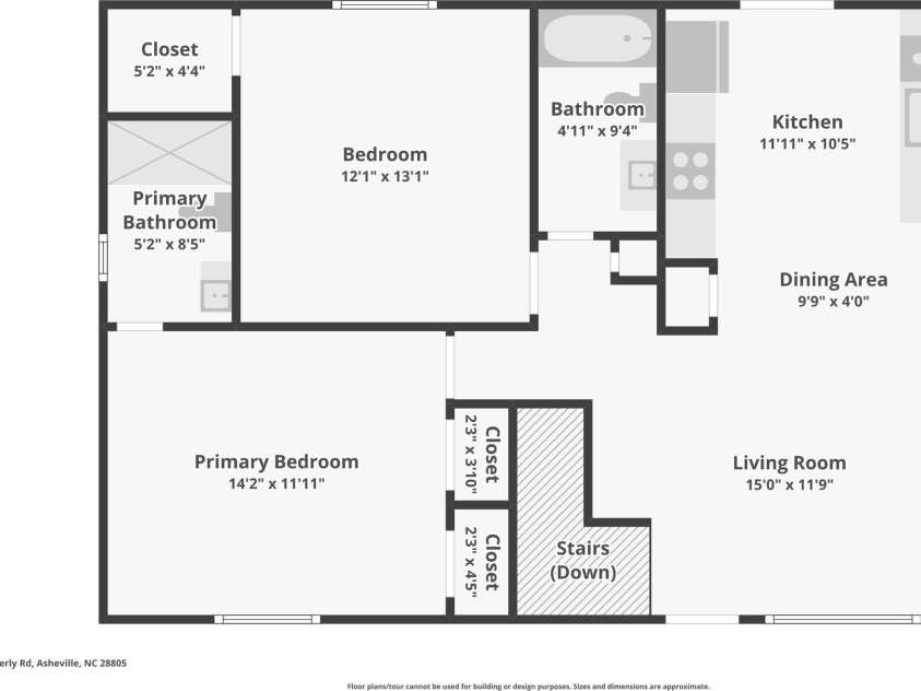 224 Beverly Road, Asheville, NC 28805.  MLS# CAR4278011, YatesRealty ID 33837. Main Level Floorplan