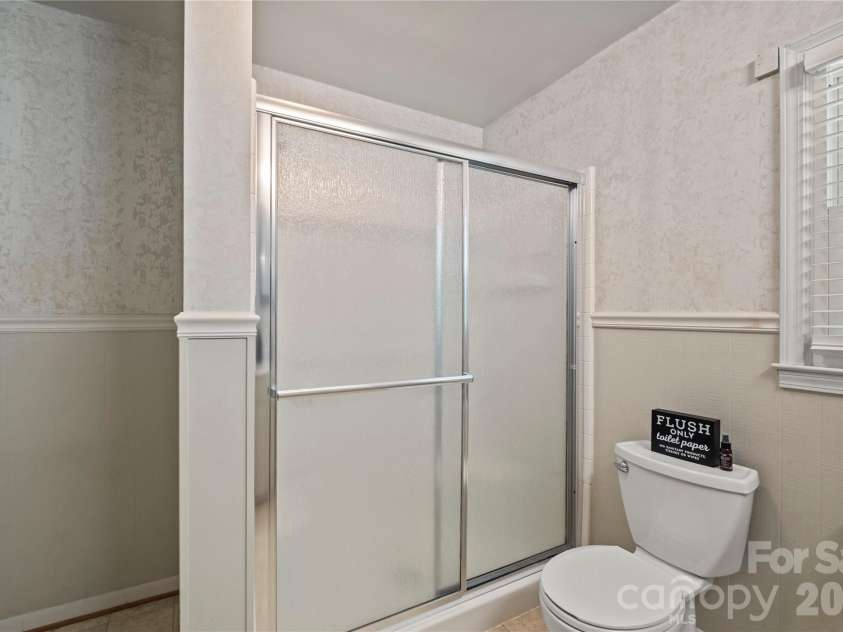 5545 Pine Ridge Drive, Connelly Springs, NC 28612.  MLS# CAR4344436, YatesRealty ID 33850. Secondary Bathroom w/ Walk-In Shower