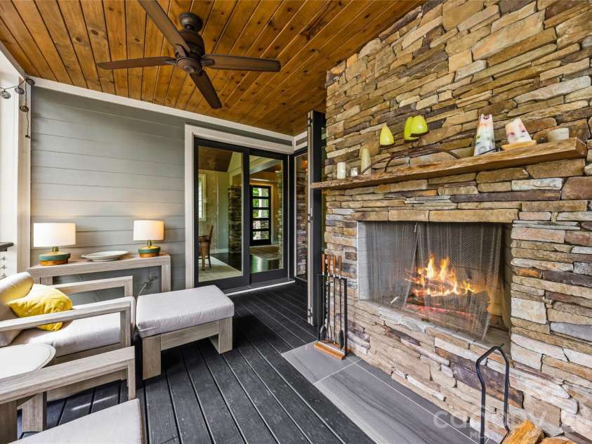 233 Tanglewood Lane, Saluda, NC 28773.  MLS# CAR4393115, YatesRealty ID 33883. Outdoor Fireplace