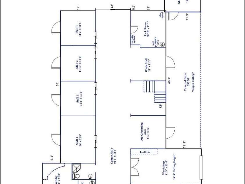 201 Hughes Creek, Columbus, NC 28722.  MLS# CAR4259120, YatesRealty ID 339. 4-stall center aisle barn