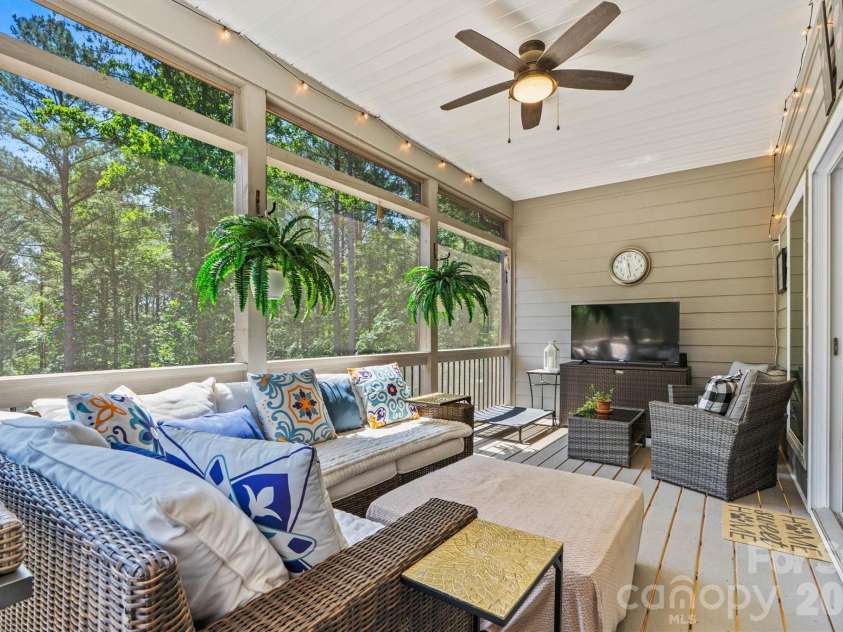 4975 Harbor View Drive, Granite Falls, NC 28630.  MLS# CAR4393944, YatesRealty ID 33937. Main Level Screened Porch/Back Deck Entry View 