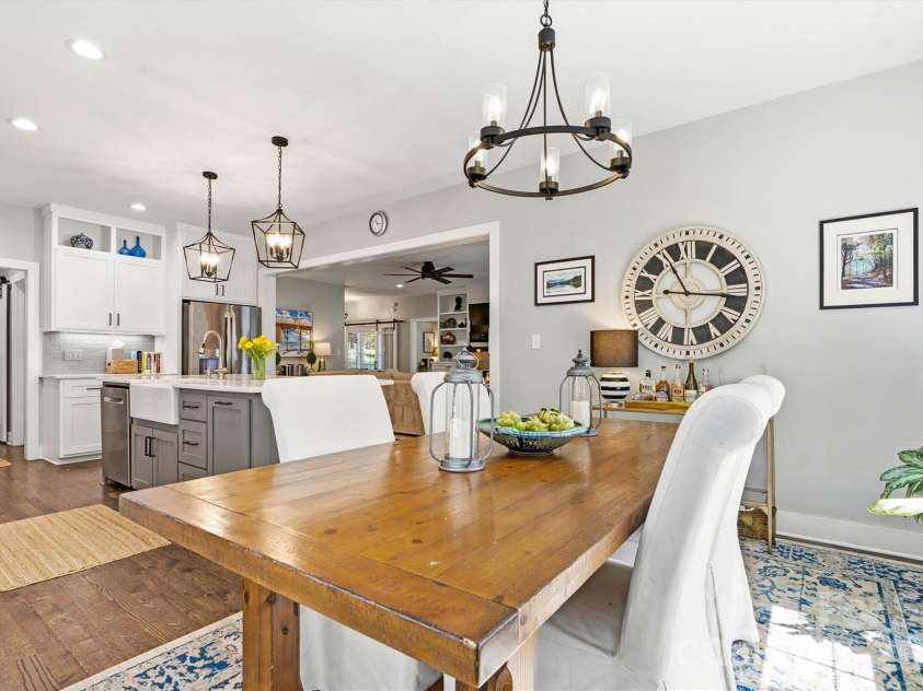 4975 Harbor View Drive, Granite Falls, NC 28630.  MLS# CAR4393944, YatesRealty ID 33937. Open Concept Dining/Kitchen/Great Room View 
