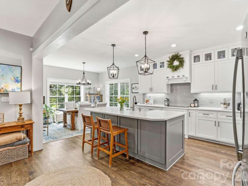 4975 Harbor View Drive, Granite Falls, NC 28630.  MLS# CAR4393944, YatesRealty ID 33937. Open Concept Kitchen/Dining View 