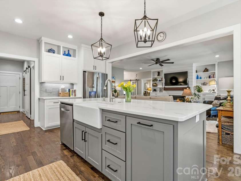 4975 Harbor View Drive, Granite Falls, NC 28630.  MLS# CAR4393944, YatesRealty ID 33937. Open Concept Kitchen/Great Room View 