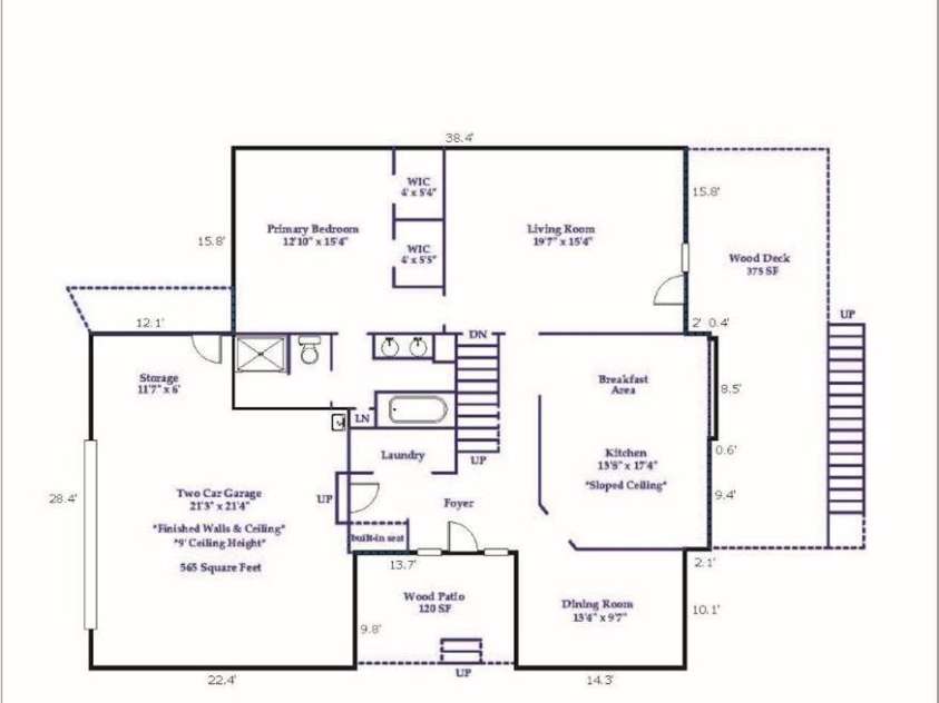23 Moriah Lane, Asheville, NC 28803.  MLS# CAR4396349, YatesRealty ID 33943. Main level floor plan.
