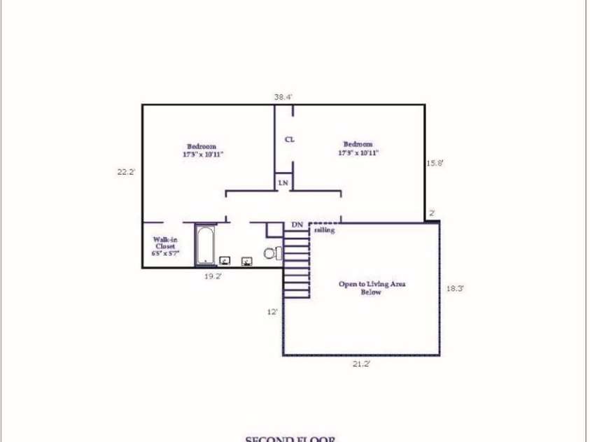 23 Moriah Lane, Asheville, NC 28803.  MLS# CAR4396349, YatesRealty ID 33943. Upper level floor plan.