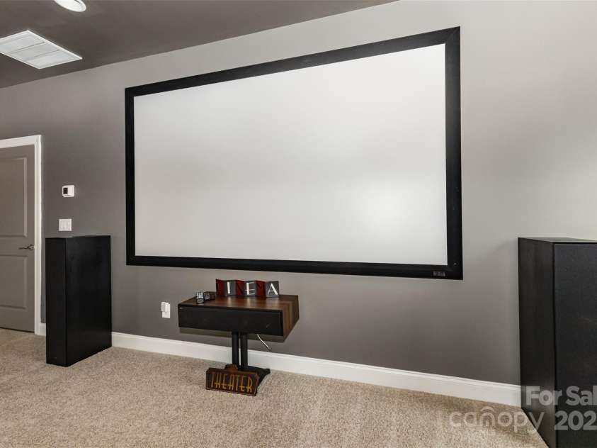 6059 Ancestry Trail, Indian Land, SC 29707.  MLS# CAR4289707, YatesRealty ID 33970. Media room – 4K projector & 120 inch screen