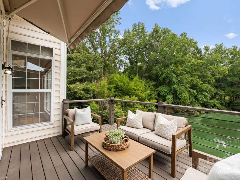 6207 Padget Parrish Court, Charlotte, NC 28270.  MLS# CAR4293490, YatesRealty ID 33977. Deck overlooking the pond