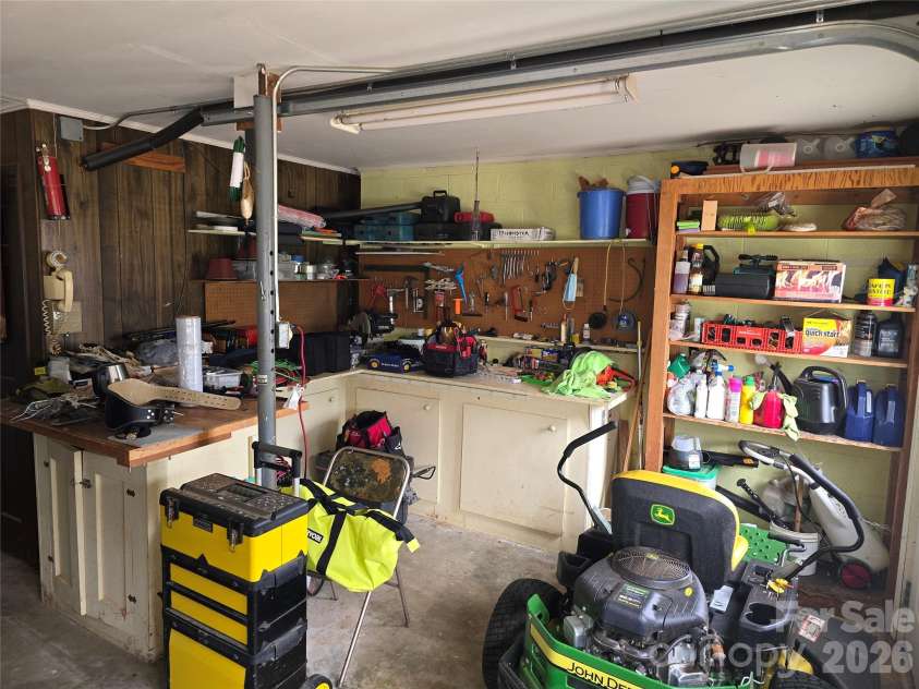 5760 Valley Field Road, Hickory, NC 28602.  MLS# CAR4398560, YatesRealty ID 33995. Workshop Area in Garage