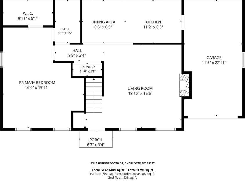 8345 Houndstooth Drive, Charlotte, NC 28227.  MLS# CAR4396251, YatesRealty ID 34042. 