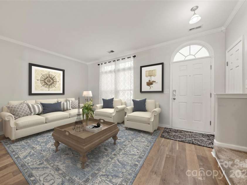 9545 Glenashley Drive, Cornelius, NC 28031.  MLS# CAR4290024, YatesRealty ID 34042. Virtually staged living room