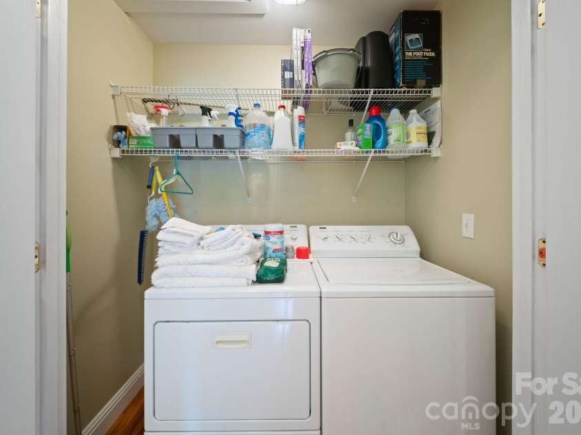 195 Oak Lane, Mars Hill, NC 28754.  MLS# CAR4394018, YatesRealty ID 34054. Laundry in hall closet with storage
