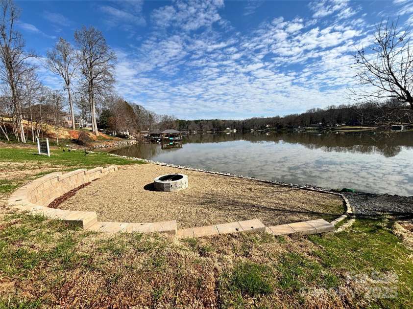 7141 Brookview Lane, Sherrills Ford, NC 28673.  MLS# CAR4291043, YatesRealty ID 34074. Lakeside fire pit