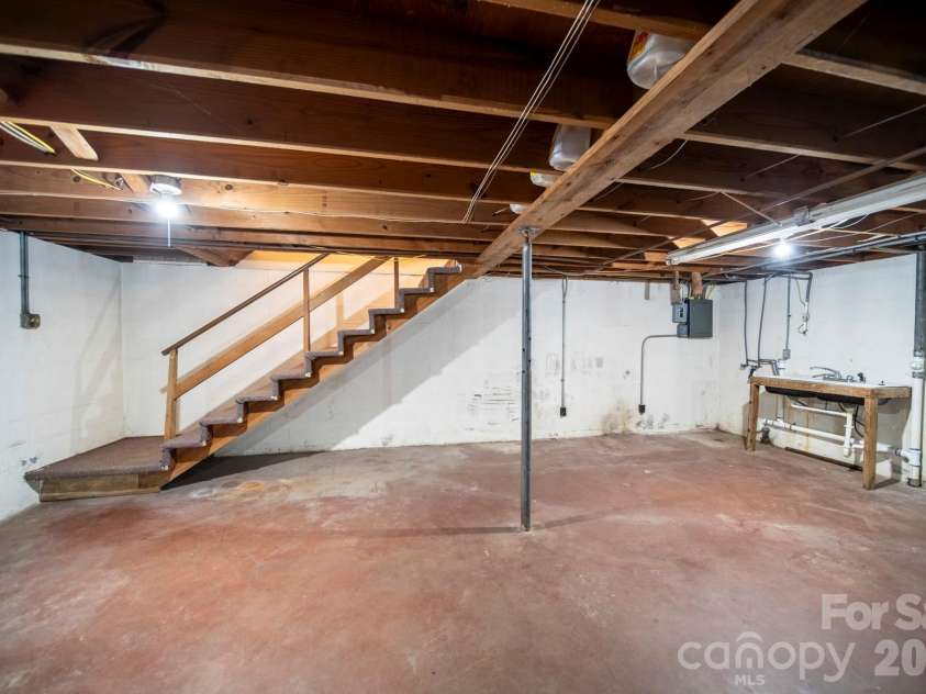 4646 Rainbow Drive, Kannapolis, NC 28081.  MLS# CAR4394032, YatesRealty ID 34076. Basement stairs into kitchen.
