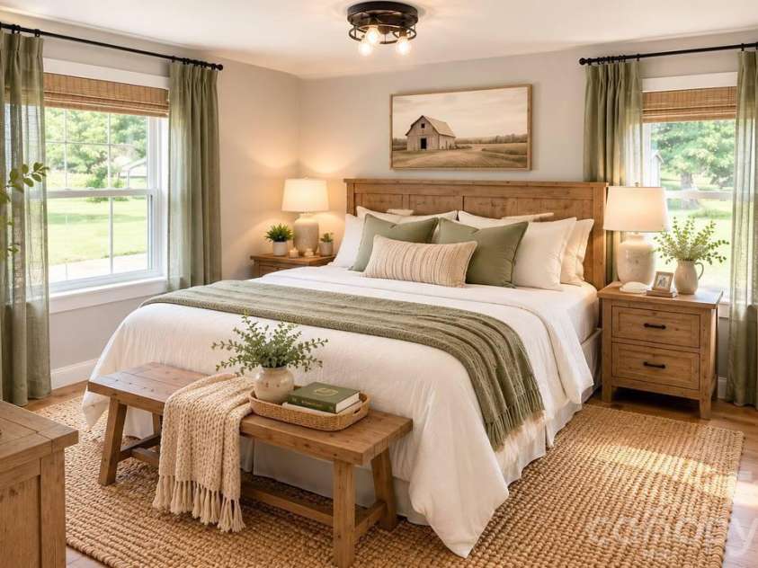 4604 Old Hickory Road, Lancaster, SC 29720.  MLS# CAR4395077, YatesRealty ID 34084. Virtually staged master bedroom