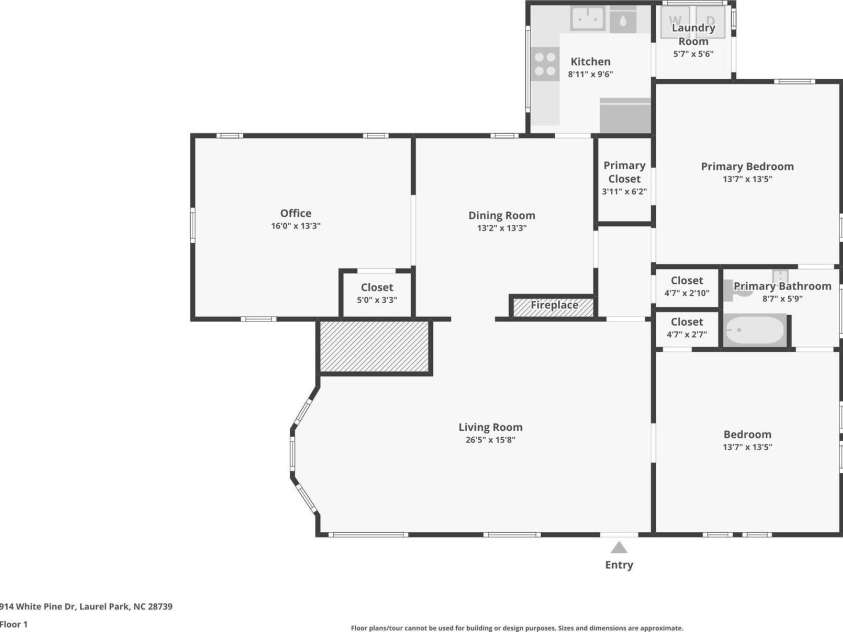 914 White Pine Drive, Hendersonville, NC 28739.  MLS# CAR4294611, YatesRealty ID 34160. Floorplan