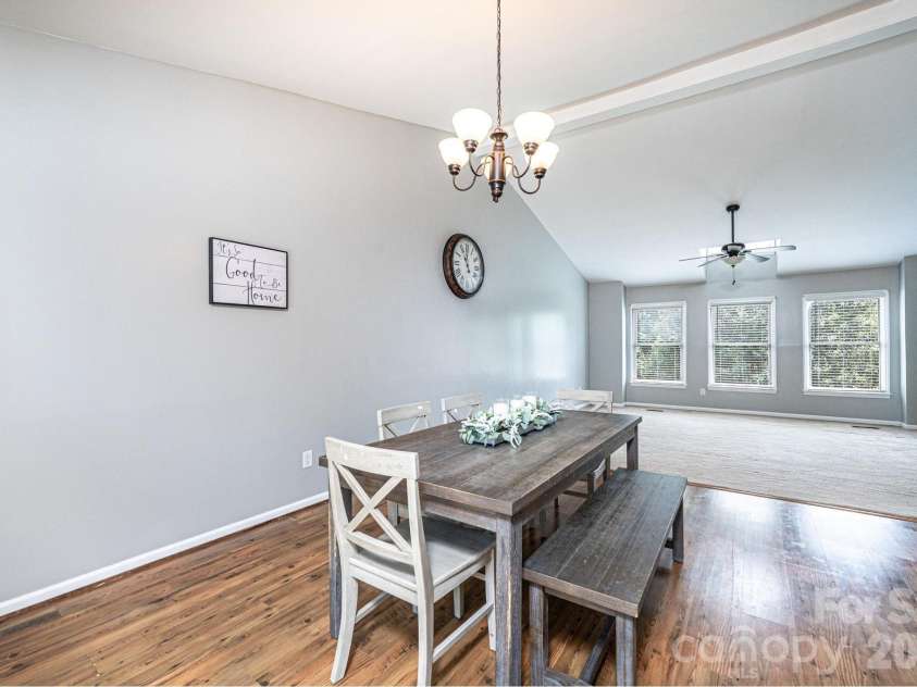 4158 Arrowhead Drive, Hickory, NC 28601.  MLS# CAR4394380, YatesRealty ID 34176. Dining room looking into living room