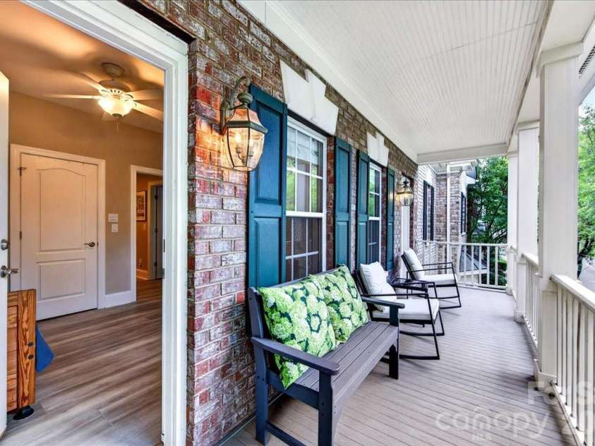 242 Faulkner Way, Davidson, NC 28036.  MLS# CAR4395516, YatesRealty ID 34179. Second floor balcony overlooking Faulkner Square