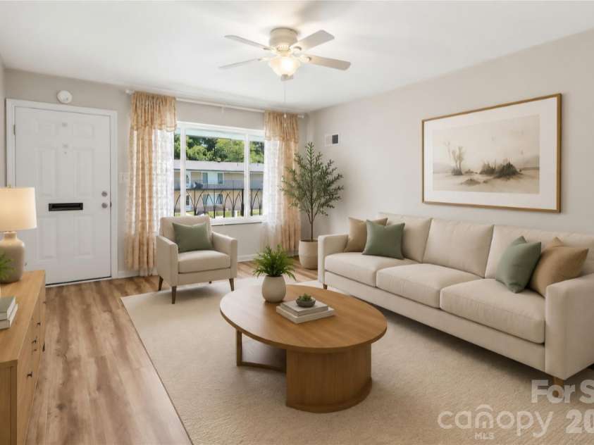 3010 Crosby Road, Charlotte, NC 28211.  MLS# CAR4366176, YatesRealty ID 34188. Living room virtually staged.