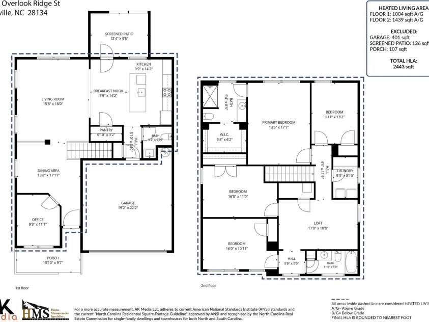 2608 Overlook Ridge Street, Pineville, NC 28134.  MLS# CAR4397189, YatesRealty ID 34190. Floor Plan