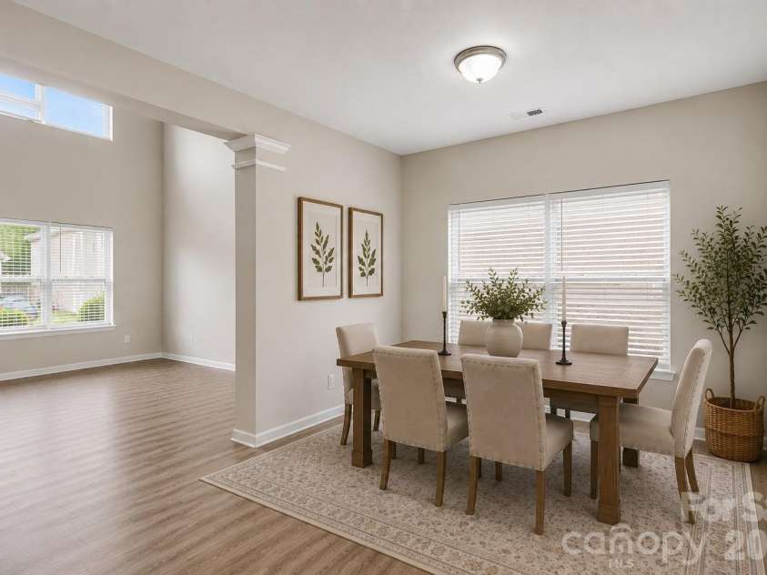 408 Matfield Court, Monroe, NC 28110.  MLS# CAR4398346, YatesRealty ID 34195. Virtually Staged Dining Room