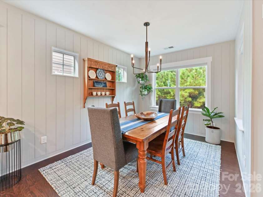 1733 Tranquility Boulevard, Lancaster, SC 29720.  MLS# CAR4393535, YatesRealty ID 34204. Breakfast Room w/Custom Vertical Shiplap on Walls and Craftsman Window Moldings. Windows with no Grills for Better Views