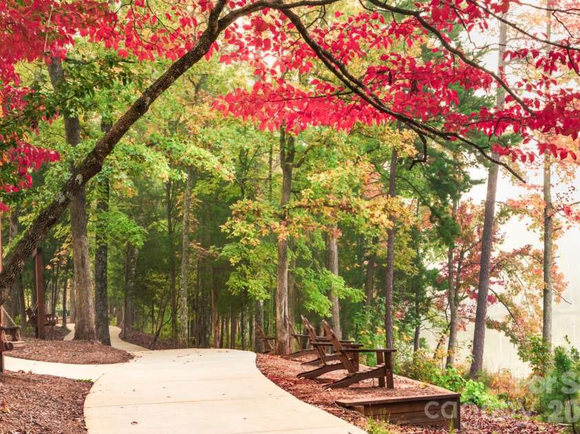 1733 Tranquility Boulevard, Lancaster, SC 29720.  MLS# CAR4393535, YatesRealty ID 34204. Fall View of Walking Trails around the Lake and Community