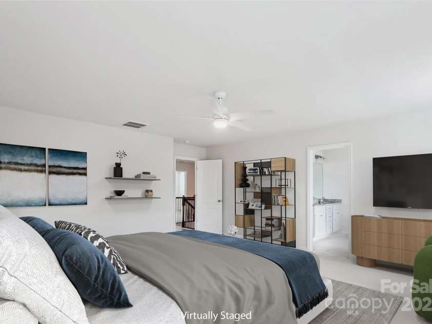 15119 Oleander Drive, Charlotte, NC 28278.  MLS# CAR4272288, YatesRealty ID 34225. Expansive primary suite—virtually staged for scale