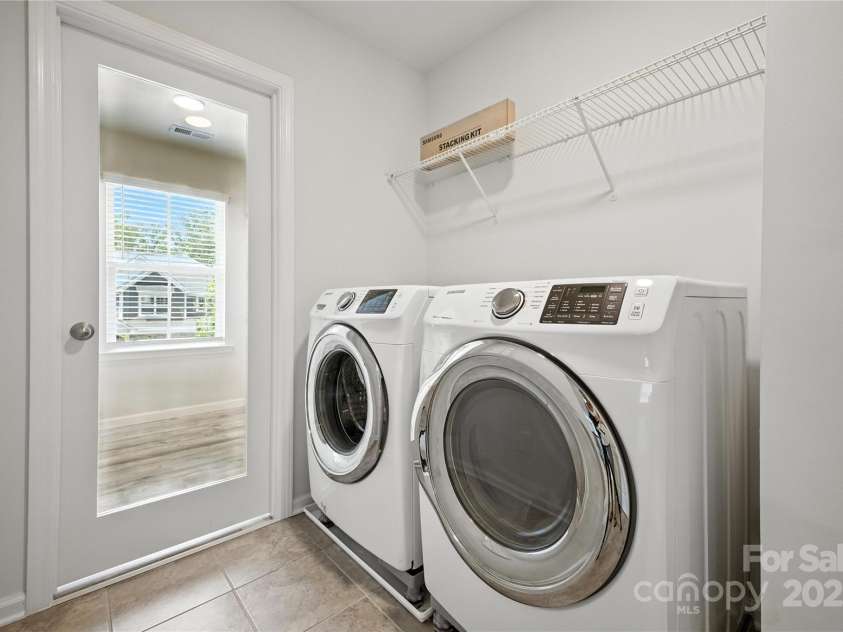 15119 Oleander Drive, Charlotte, NC 28278.  MLS# CAR4272288, YatesRealty ID 34225. Upstairs laundry—Samsung front-load washer & dryer