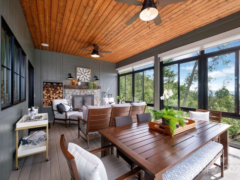 17 Elk Trail, Asheville, NC 28804.  MLS# CAR4291429, YatesRealty ID 34242. 3 Season Porch with Tongue and Groove Ceilings