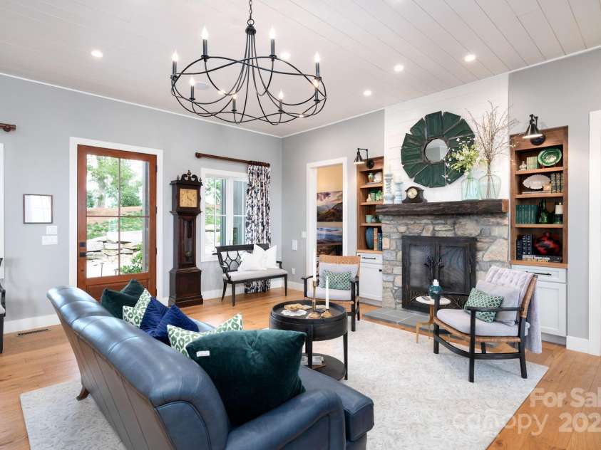 17 Elk Trail, Asheville, NC 28804.  MLS# CAR4291429, YatesRealty ID 34242. Living Room with Front Entry Door