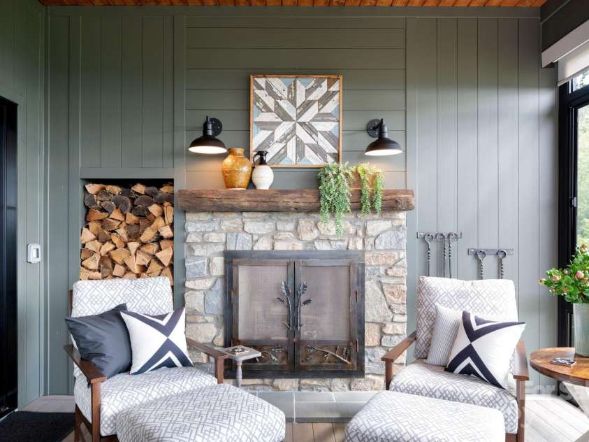 17 Elk Trail, Asheville, NC 28804.  MLS# CAR4291429, YatesRealty ID 34242. Wood Burning Outdoor Fireplace