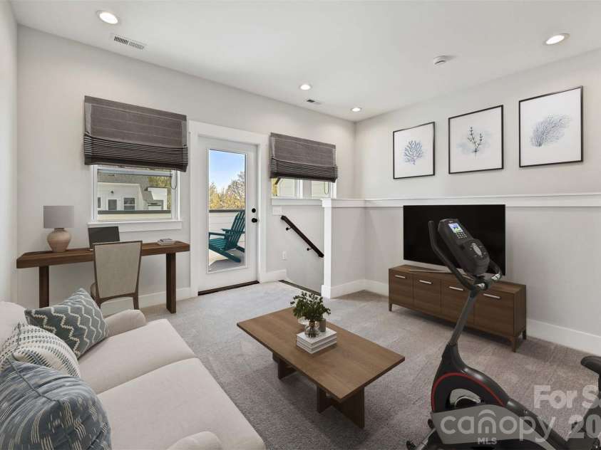 1227 34th Street, Charlotte, NC 28205.  MLS# CAR4211267, YatesRealty ID 3426. Rec Room with Powder Room & Rooftop Terrace *Virtually Staged*