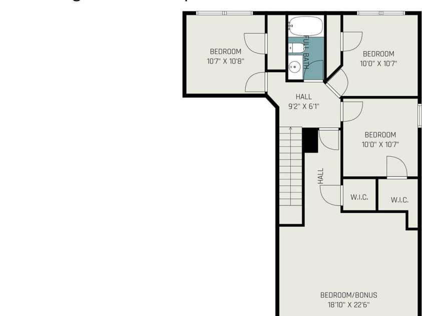 4317 Springhaven Drive, Charlotte, NC 28269.  MLS# CAR4270772, YatesRealty ID 34266. Second Floor Plan