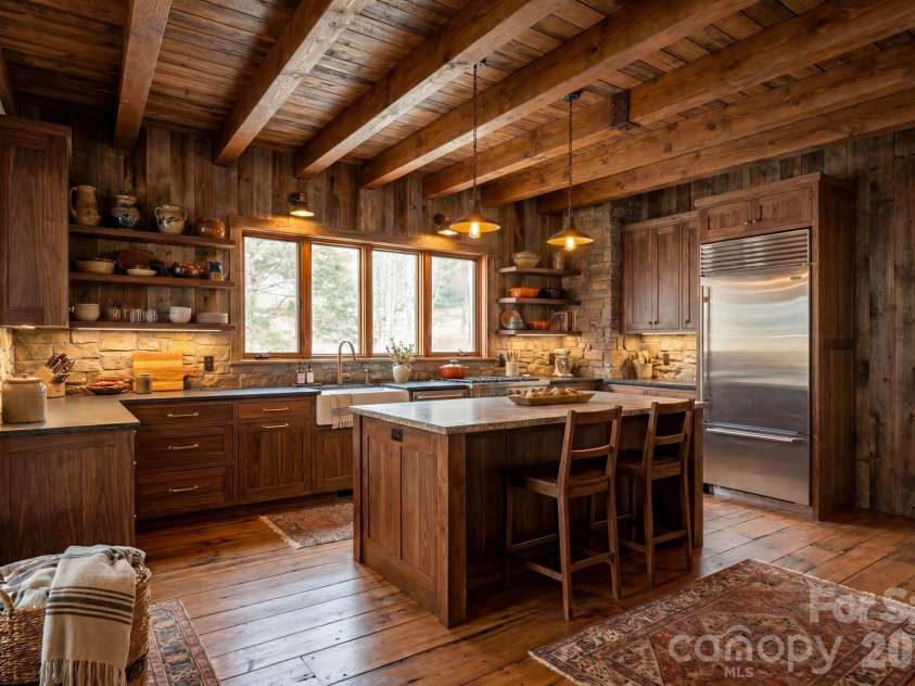 120 Stovall Street, Waynesville, NC 28786.  MLS# CAR4387007, YatesRealty ID 34294. Main House Kitchen: Virtually Staged Image