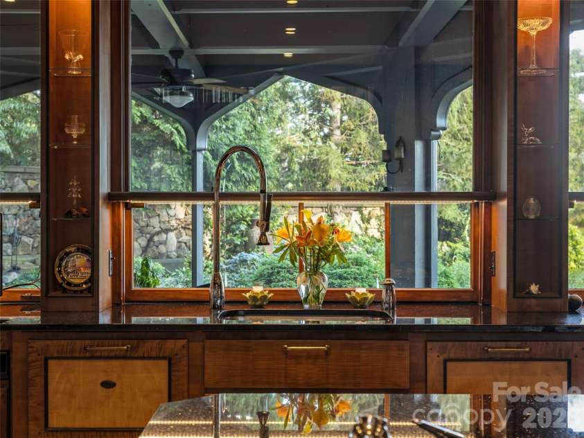 7 Stuyvesant Road, Biltmore Forest, NC 28803.  MLS# CAR4399197, YatesRealty ID 34302. View form the kitchen sink