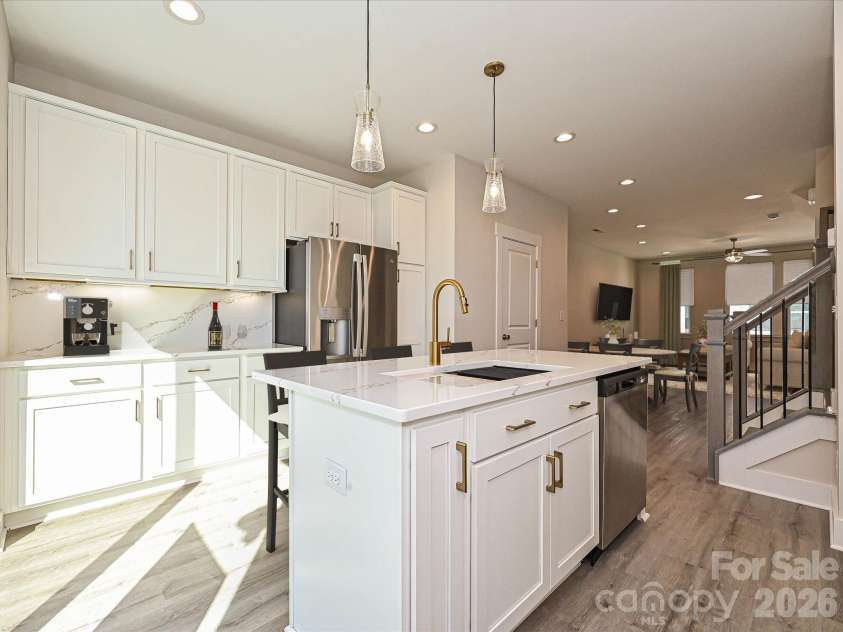 1217 34th Street, Charlotte, NC 28205.  MLS# CAR4139009, YatesRealty ID 3433. Kitchen, Dining & Living - Virtually Staged