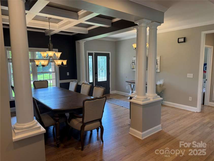 3331 Cayton Drive, Maiden, NC 28650.  MLS# CAR4293392, YatesRealty ID 34359. Dining Room with a gorgeous coffered ceiling