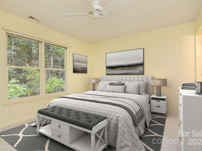 222 Rocky Mountain Way, Arden, NC 28704.  MLS# CAR4285995, YatesRealty ID 34382. Primary Bedroom Staged