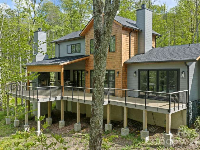 576 Eagle Springs Trail, Banner Elk, NC 28604.  MLS# CAR4383432, YatesRealty ID 34407. Back of Home