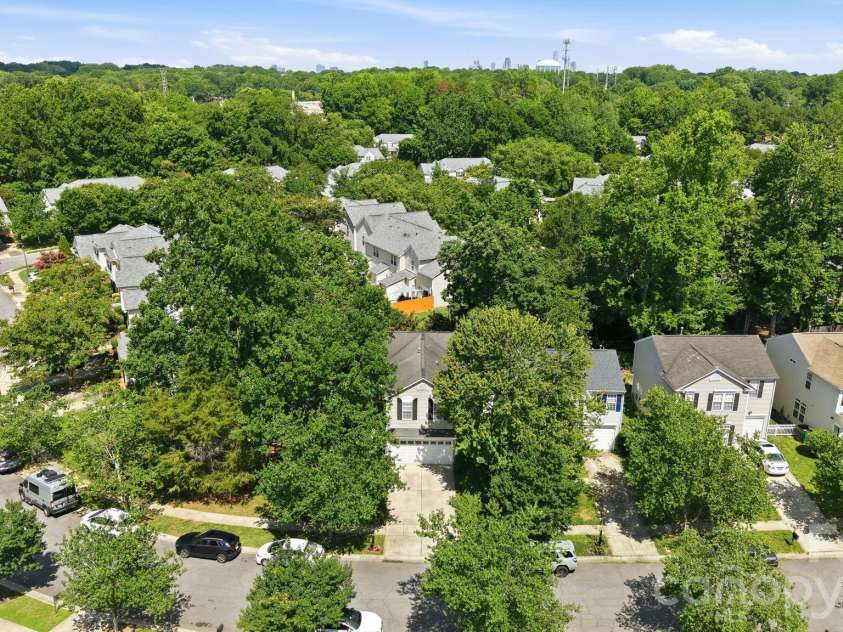 5304 Silabert Avenue, Charlotte, NC 28205.  MLS# CAR4398785, YatesRealty ID 34416. Closer front aerial (clean)
