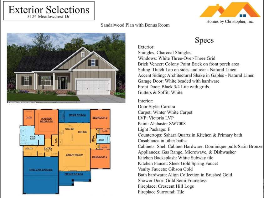 3124 Meadowcrest Drive, Clover, SC 29710.  MLS# CAR4396171, YatesRealty ID 34459. 