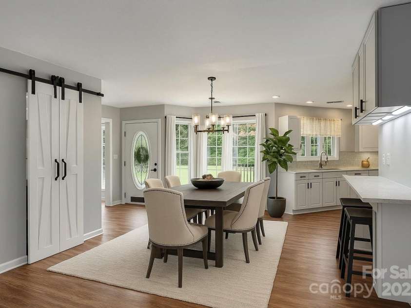 109 Meadow Run, Asheville, NC 28806.  MLS# CAR4259730, YatesRealty ID 34520. Kitchen, Dining, Pantry (Virtually staged)