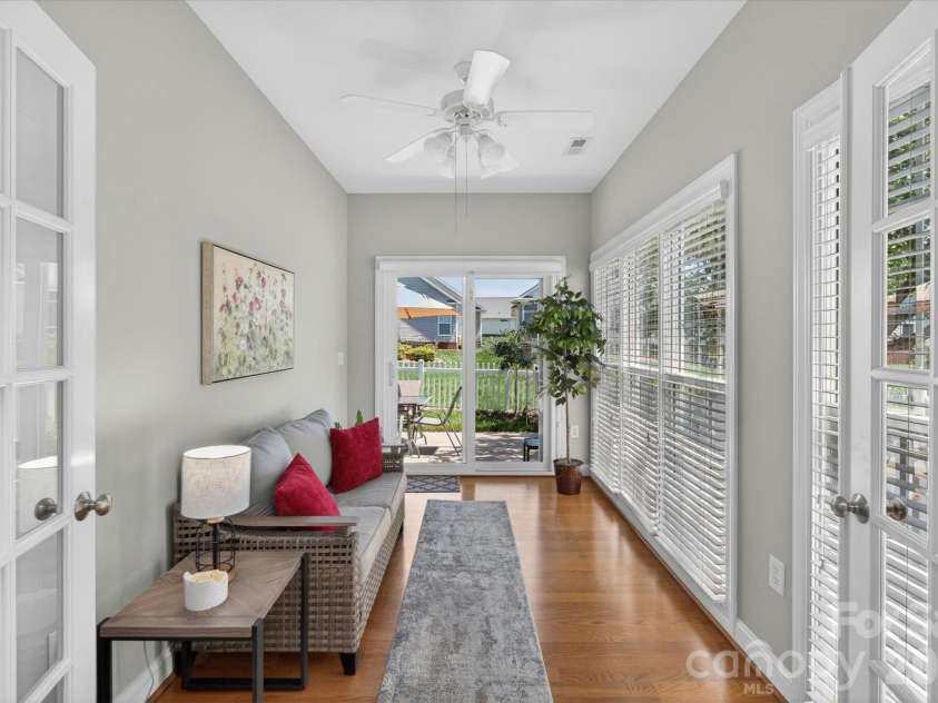 1047 Curry Way, Matthews, NC 28104.  MLS# CAR4388516, YatesRealty ID 34524. Sunroom