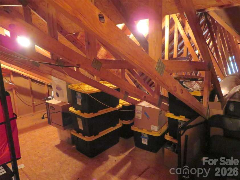 1843 Tanfield Drive, Matthews, NC 28105.  MLS# CAR4396451, YatesRealty ID 34538. Walk-in attic storage