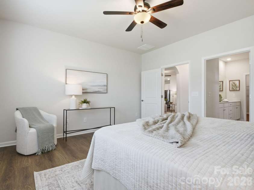 4047 Havenport Circle, Tega Cay, SC 29708.  MLS# CAR4394582, YatesRealty ID 34585. Primary Bedroom with ceiling fan
