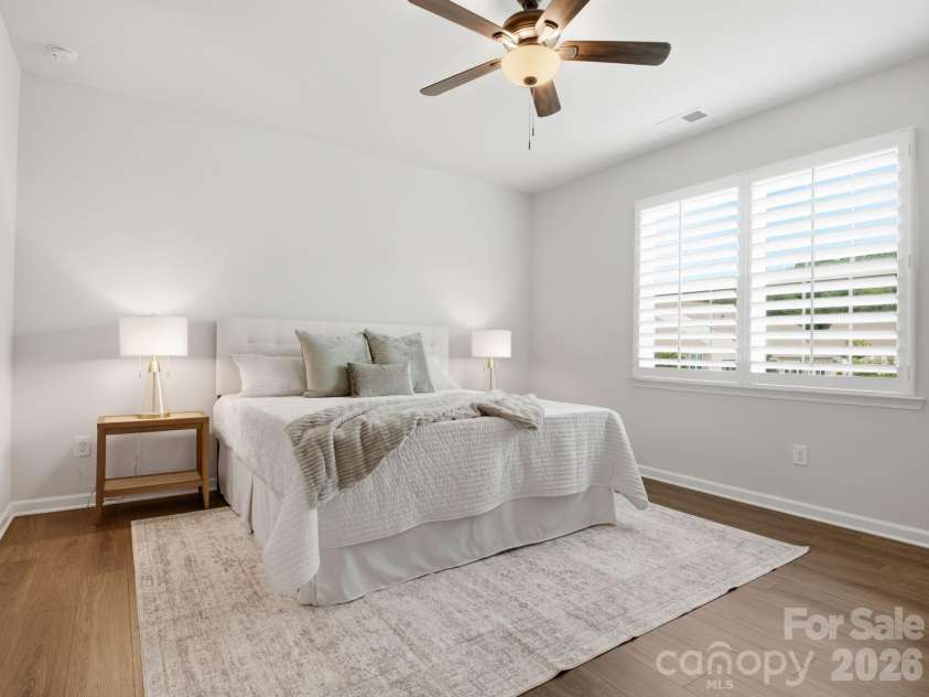 4047 Havenport Circle, Tega Cay, SC 29708.  MLS# CAR4394582, YatesRealty ID 34585. Primary Bedroom with custom plantation shutters