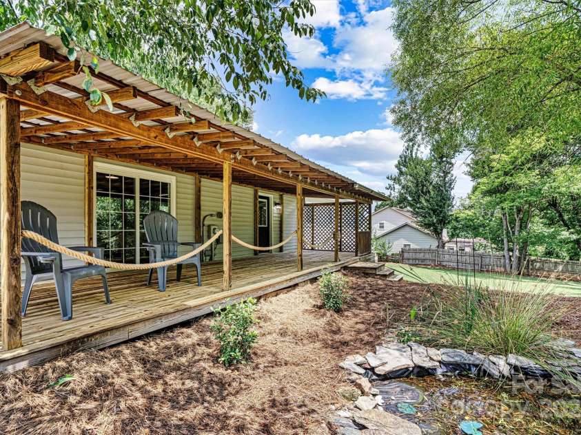 1328 32nd Street Court, Conover, NC 28613.  MLS# CAR4288822, YatesRealty ID 34587. Back Deck Small Pond View